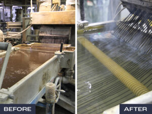 Process water before and after nanobubble generator