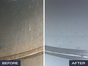 Inside pipe before and after nanobubble generator